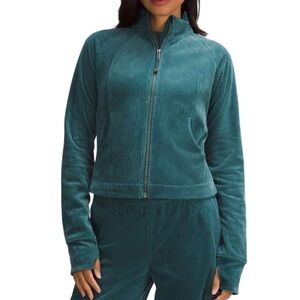Lululemon Scuba Track Jacket *Velvet Cord Storm Teal Size 4 $148